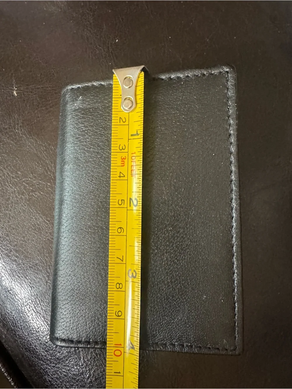 Black Genuine Leather Money Clip Card Holder